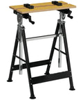 Tough As Nails Adjustable Work Bench Tool Table With Four Heavy Duty Clamps And Six Position Tilt Top Scaling Thirty Three To Forty Five Inches for DIY projects.
