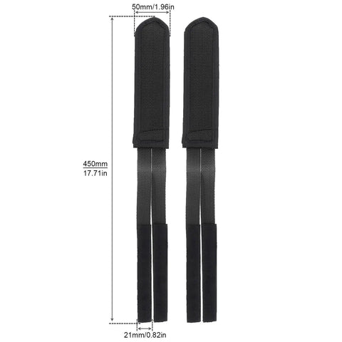 One Pair Velcro Bike Straps For Pedals, Nylon Foot Binding Straps For Cycling, Universal Fit; dimensions shown in image.