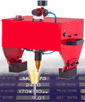 Heavy Duty Pneumatic Dot Peen Marking Machine And Portable Metal Engraver That Gets The Job Done Fast With Easy Digital Controls For Crisp Vin Or Chassis Marking Using A Rugged Carbide Tip engaged in marking metal with precision.