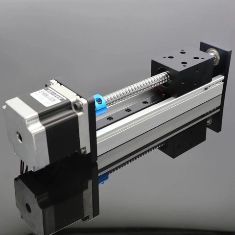 Rock Solid Ball Screw Linear Slide Table With 30kg Load Capacity Precision Linear Motion Stage And Full Mounting Kit For Zero Hassle 800mm Stroke Automation Builds with stepper motor and guide rails.