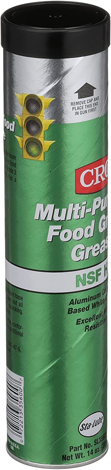 14 oz tube of Food Grade Multi Purpose Grease for Kitchen Equipment and Food Processing, NLGI Grade 2, green packaging