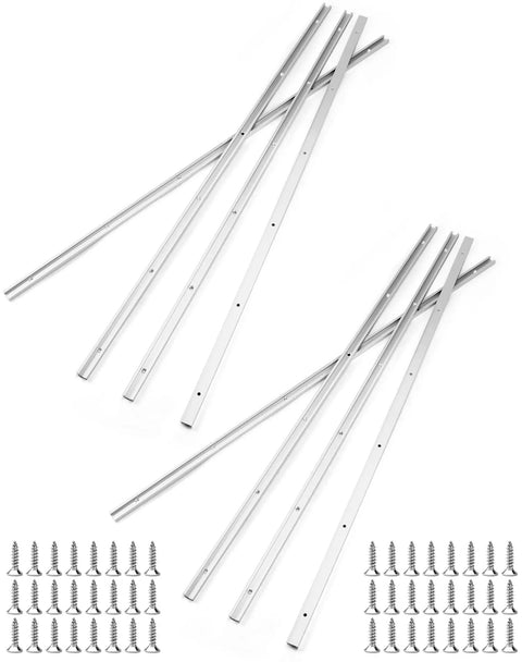 Aluminum T Track Kit 8 Pack 48 Inch Universal Double Cut Profile With Heavy Duty Predrilled Mounting Holes And Screws