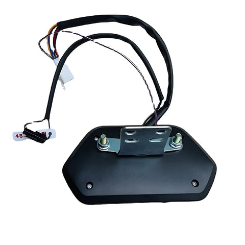 Back view of Must Have Ebike Display For 48V 60V 72V Universal LED Screen Meter with mounting brackets and wiring