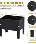 Black 14 Inch Elevated Planter Box With Legs For Outdoor Use Sturdy Metal Raised Garden Bed For Veggies, Herbs, And Flowers Patio Decor Rust Resistant Easy To Assemble Perfect For Small Spaces