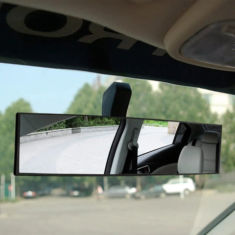 12 Inch Panoramic Rear View Mirror For Cars And SUVs Clip On Interior Mirror installed on car windshield