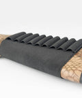 Elastic Rifle Shell Buttstock Holder For 9 Rounds with camo print and black polyester elastic webbing