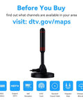 Indoor TV Antenna With Amplifier For Crazy Long Range Reception HD Digital Antenna for Smart TVs with magnetic base and coaxial cable.