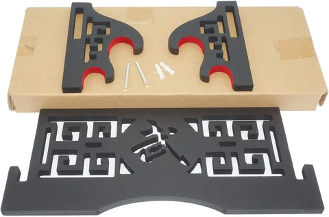 Velvet Padded Wall Mount Katana Display Stand with double layer sword rack parts on cardboard, sturdy density board holder