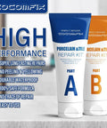 White Porcelain Repair Kit For High Gloss Sinks Tiles And Tubs Quick Chip Crack Hole Fix With Ultra Bond Strength Ceramic And Enamel Repair For Toilet And Shower Tray Waterproof And Durable Finish For Everyday Use showing tubes A and B with high performance text.