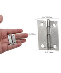 Eight Piece 1.5 Inch 304 Stainless Steel Butt Hinges For Jewelry Boxes Small Cabinets Square Doors And Drawers Silver Finish