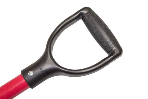 D-Grip handle of Workhorse Heavy Duty Wide Snow Pusher With Aircraft Grade Aluminum Head And Long Fiberglass D-Grip Handle