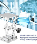 6 x 6 inch stainless steel lab scissors jack platform with adjustable lift height