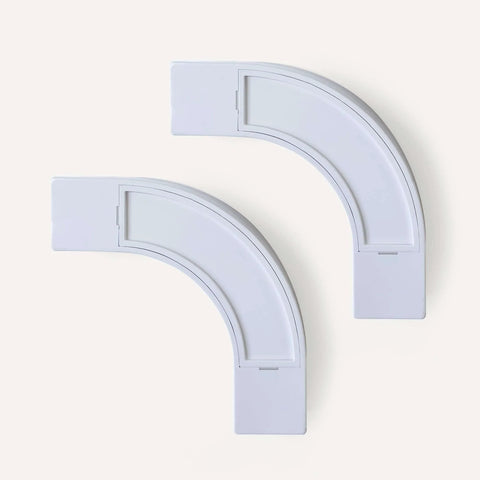 Go-To 90 Degree Curtain Track Bend Connectors for Ceiling and Wall Mounts Black 2 Pack Easy Right Angle Turns visible