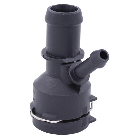 Front view of Engine Coolant Heater Hose Connector Kit for Volkswagen and Audi 2005 2016, Jetta GTI Passat CC Eos Tiguan Golf Beetle A3 TT Q3 Quattro.