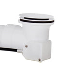 No Sweat Installation 27 Inch Cable Drive Bath Drain Trim Kit Featuring Top Shelf Brass Rotary Overflow Knob And Secure Pop Up Stopper For Stress Free Plumbing Fixes White with white rotary overflow and drain assembly.