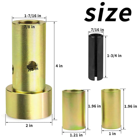 Size details of Category 1 Quick Hitch Adapter Kit Beefy With 3 Point Tractor Bushings Easy Mount Conversion TK95029