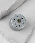 Top view of 5.9V RF-310T-11400 Mini DC Motor, 22mm shaft, 24mm diameter, ideal for small fans, DIY electronics, and toys