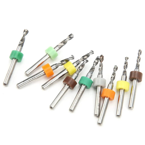 10Pcs Micro Twist Bit Set With Tungsten Steel Bits For PCB Repair And Circuit Board Engraving Straight Handle Mini Drill Bits