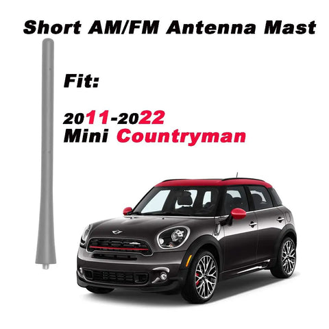 BMW Mini Cooper 7 Inch Antenna Mast Replacement Direct Fit Short Roof Rear Antenna Black Flexible Rubber Easy Install