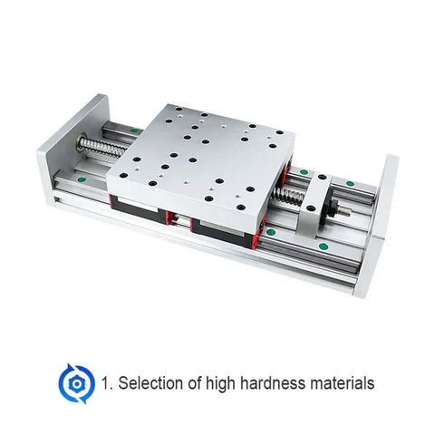 Kickass HGR20 Linear Guide Rail Kit Paired With 1605 Ball Screw Stepper Motor Mount For CNC Machines And 3D Printers showing steel rails and precision ball screw.