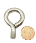 Heavy Duty 25 Piece Set Of M3 To M10 Lifting Eye Bolts And Ring Screw Hooks Threaded Hardware Kit In 304 Stainless Steel Rustproof And Outdoor Ready Solid One Piece Design For Secure Lifts, stainless eye bolt with threaded base beside coin