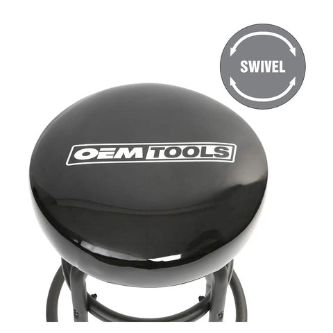Top view of 2 Pack Swivel Mechanic Shop Stools With Foot Ring 30.5 Inch High 14 Inch Wide Steel Frame Thick Foam Seat Pad Matte Black