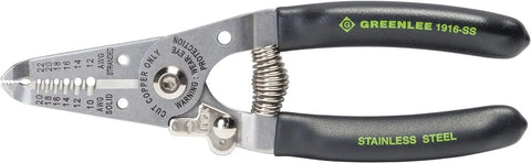 Pro Grade Stainless Wire Stripper And Cutter For 10-20 AWG Solid And 12-22 AWG Stranded 6 Inch Pliers with precision ground holes