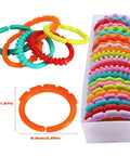 24 Pack Baby Link Rings Set for Hanging Toys on Crib Rail Car Seat and Stroller Travel with Storage Box Durable Flexible Linking Rings for Infants Boys and Girls Kid Friendly Early Learning Toy