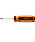 Six In One Interchangeable Bit Screwdriver With Red Handle For Quick Fixes Chrome Plated Shafts And Blades For Corrosion Resistance Built To Last Ergonomic Tri Lobe Acetate Grip And Maximum Torque