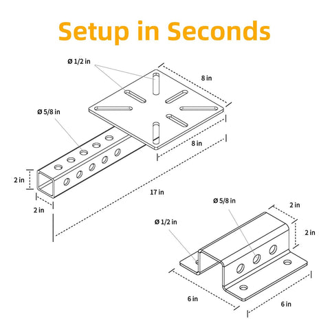 Diagram showing dimensions of Beefy 2-Inch Receiver Hitch Vise Mount For Bench Work, Heavy Duty Grinder Stand And Trailer Hitch Vise Plate