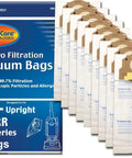 Replacement Vacuum Bags For Eureka RR Boss Smart Vac 4800 9 Pack Traps 99.97 Percent Of Microscopic Particles And Allergens Replaces OEM 61115 Series Ideal For Allergy And Asthma Sufferers, showing product packaging and individual bags.