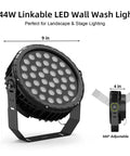 Linkable LED Wall Washer Light With RF Remote 144W RGBW Color Changing Outdoor Landscape Lighting Waterproof Round Stage Light