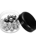 Tough As Nails 20 Piece Full Box Set 12 Mm 15 32 Inches Chrome Steel Ball Bearings in clear container for machinery use.