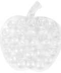 Clear silicone apple-shaped suction pad for holding small items, perfect for use in kitchens or bathrooms.