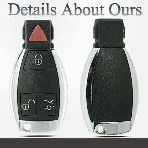 Front and back view of Mercedes Key Fob Replacement For 1997 2014 C Class E Class S Class G Class M Class R Class Sprinter