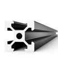 Built Tough 12 Piece 2020 T Slot Aluminum Extrusion Profile Kit 800mm Anodized Black showing cross-section of rail.