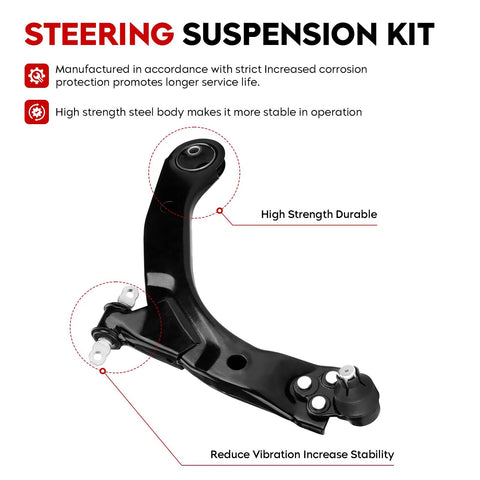 Front Lower Control Arm Suspension Kit For FE1 Suspension Fits Chevy Cobalt 2005 To 2010 HHR 2006 To 2011 Pontiac G5 2007 To 2010 Pursuit 2005 To 2006 Saturn Ion 2003 To 2007 Two Piece Set.