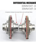 Planetary Differential Gear Pack For Electric Tricycles, 16T And 18T Options With 30mm And 35mm Shafts side-by-side comparison