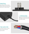 24V 1A Power Adapter From 100V To 240V AC To 24V DC UL Listed with 5.5mm by 2.5mm plug, metal plug, cable cross-section