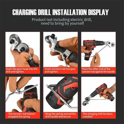 Universal Power Drill Sheet Metal Cutter Attachment Heavy Duty Steel Shear Clip For Copper Aluminum Iron Up To 1.5 Mm installation steps with tools and parts.
