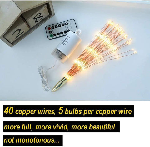 Dope 200 LED Hanging Sphere Lights Battery Operated Starburst Fairy Lights With Copper Wire 8 Modes Dimmable Remote Control