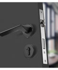 Matte Black Room Door Handle Set With Split Lock For Bedroom Door Privacy And Easy Installation Durable Doorknob Hardware