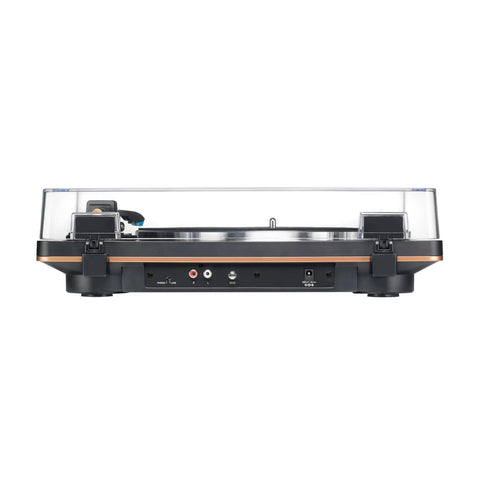 Audio Technica At-Lp70x Fully Automatic Belt Drive Turntable With Switchable Phono Preamp And At-Vm95c Cartridge For Vinyl Lovers, rear view with inputs.