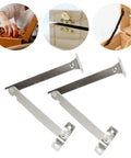 2 Pack Cabinet Lid Hinges With Lid Support Durable Folding System for Wooden Boxes and Storage Chests, iron material shown