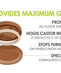 Large Caramel Caster Cups For 2 Inch Wheels Up To 2-1/4 Inch Wide Bed Roller And Furniture Gripper Caps Set Of 4 Non Slip Floor Protection