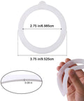 7-pack white silicone jar gaskets, 3.75 in diameter, airtight seals for glass canning jars