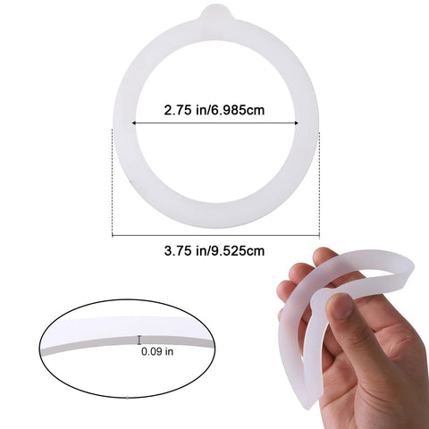7-pack white silicone jar gaskets, 3.75 in diameter, airtight seals for glass canning jars