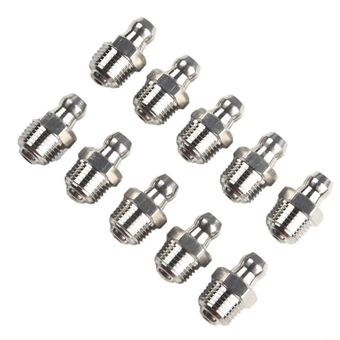 Heavy Duty 201 Stainless Steel Straight Hydraulic Grease Fittings With Exact M10 X 1mm Thread Fits Auto Truck And Machinery Rust Resistant Leaking Proof Built To Last Through Industrial Jobs Saving Money And Keeping Your Equipment Safe And Works Great, 10-pack