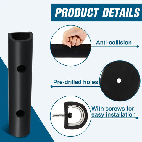 All In One 6 Pack 10 Inch Universal Rubber Bumper Strips Kit details: anti-collision, pre-drilled holes, installation screw