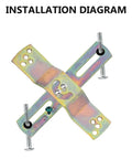 Installation diagram of 4 Pack Light Fixture Mounting Brackets Set For 4 Inch Junction Boxes, adjustable zinc crossbars with screws